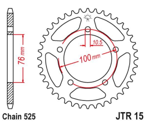 Zebatka napędzana jt jtr15.44