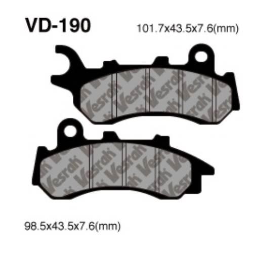 Klocki hamulcowe vesrah semi-metallic vd-190 pcx125 18-19r