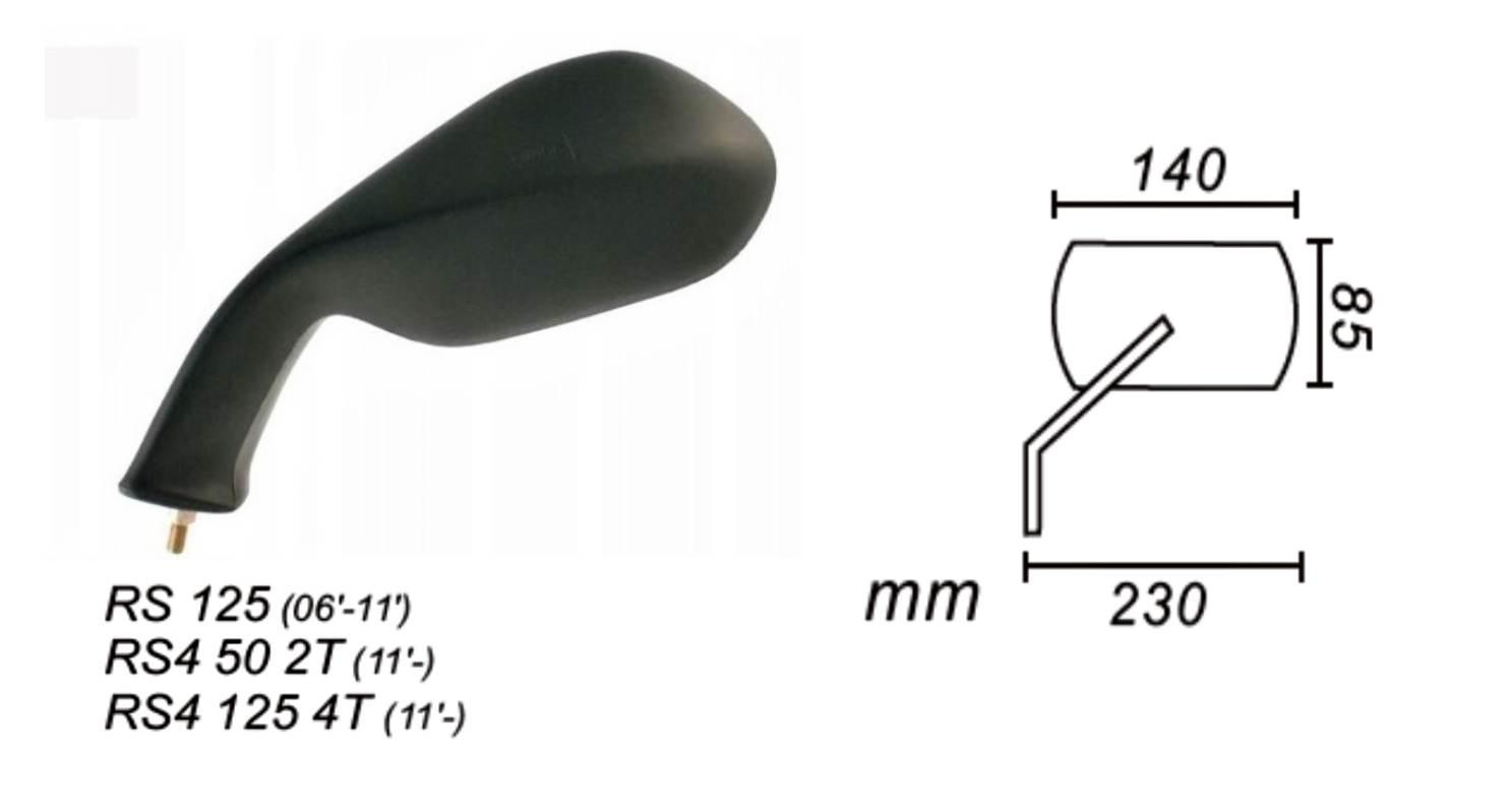 Lusterko lewe aprilia rs4 50/125+rs 125 power force PF 12 276 0121 - zdjęcie 2