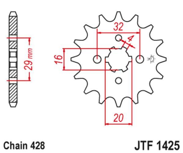 Zebatka napędowa jt jtf1425.15