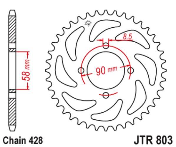Zebatka napędzana jt jtr803.45