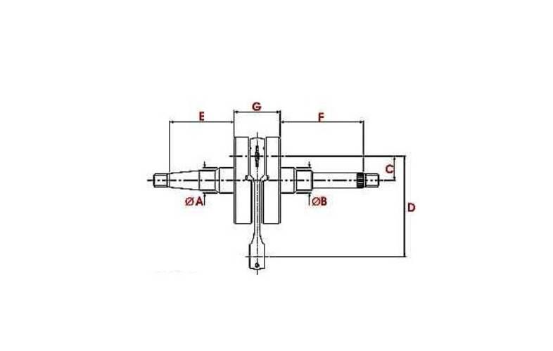 Wał korbowy tuningowy power force minarelli horizontal 50cc 2t wat000130 - zdjęcie 2