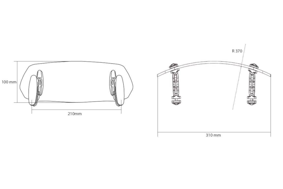 Regulowany deflektor puig touring 27,7x10 cm (clip-on) do benelli trk 502 - zdjęcie 2