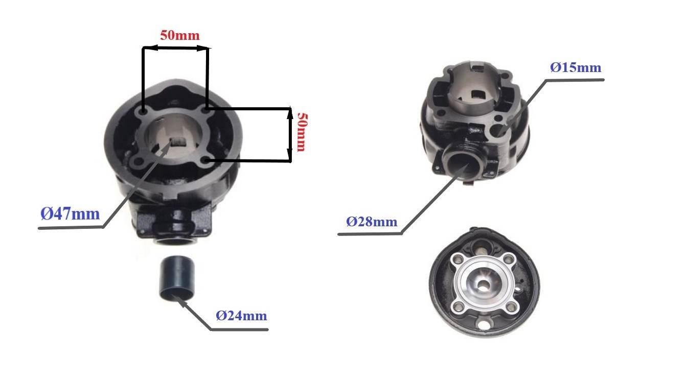 Cylinder żeliwny z głowicą power force aprilia rs yamaha dt minarelli am6 - zdjęcie 2