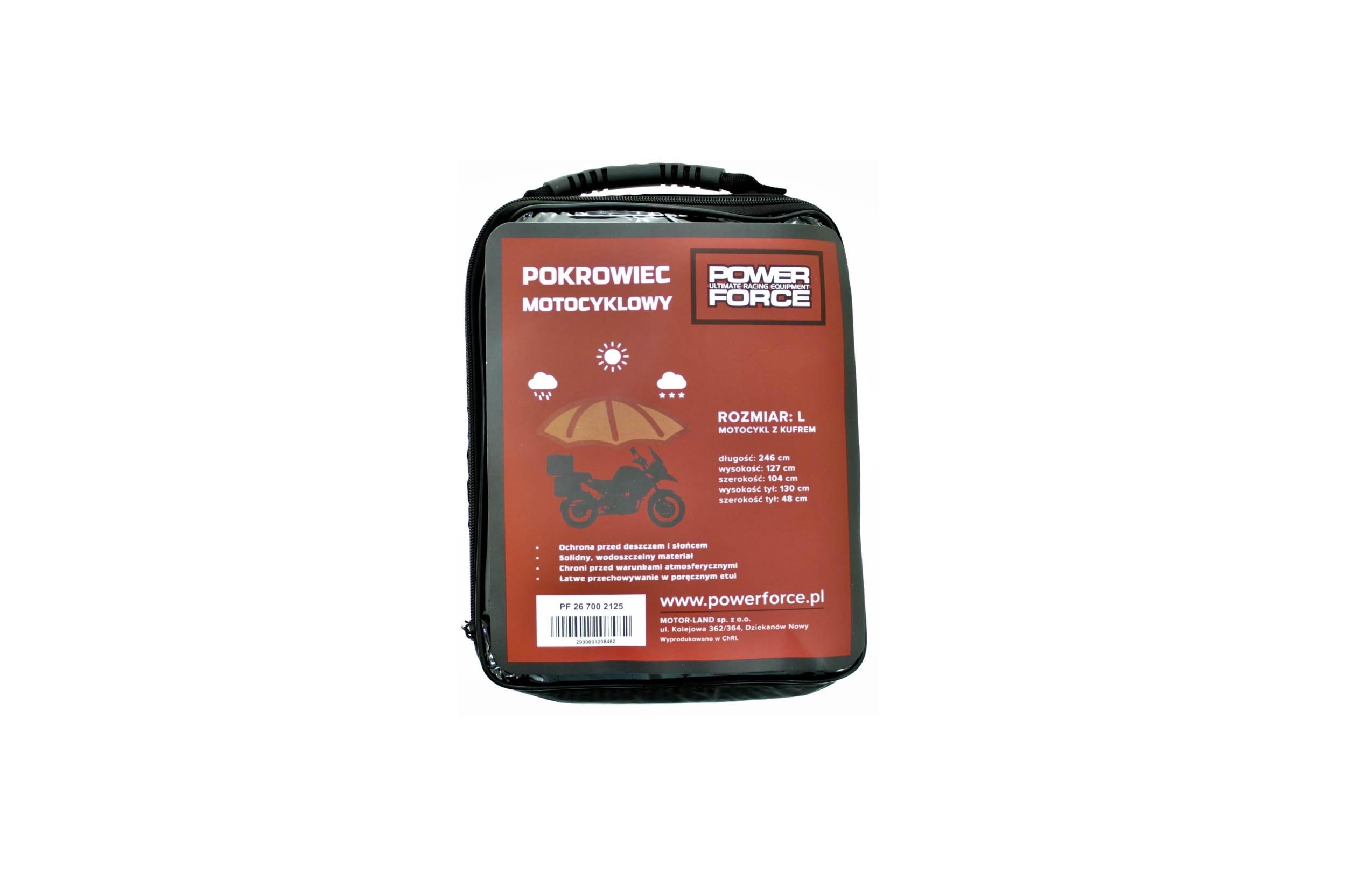 Pokrowiec motocyklowy z kufrem power force rozmiar l PF 26 700 2125 - zdjęcie 2