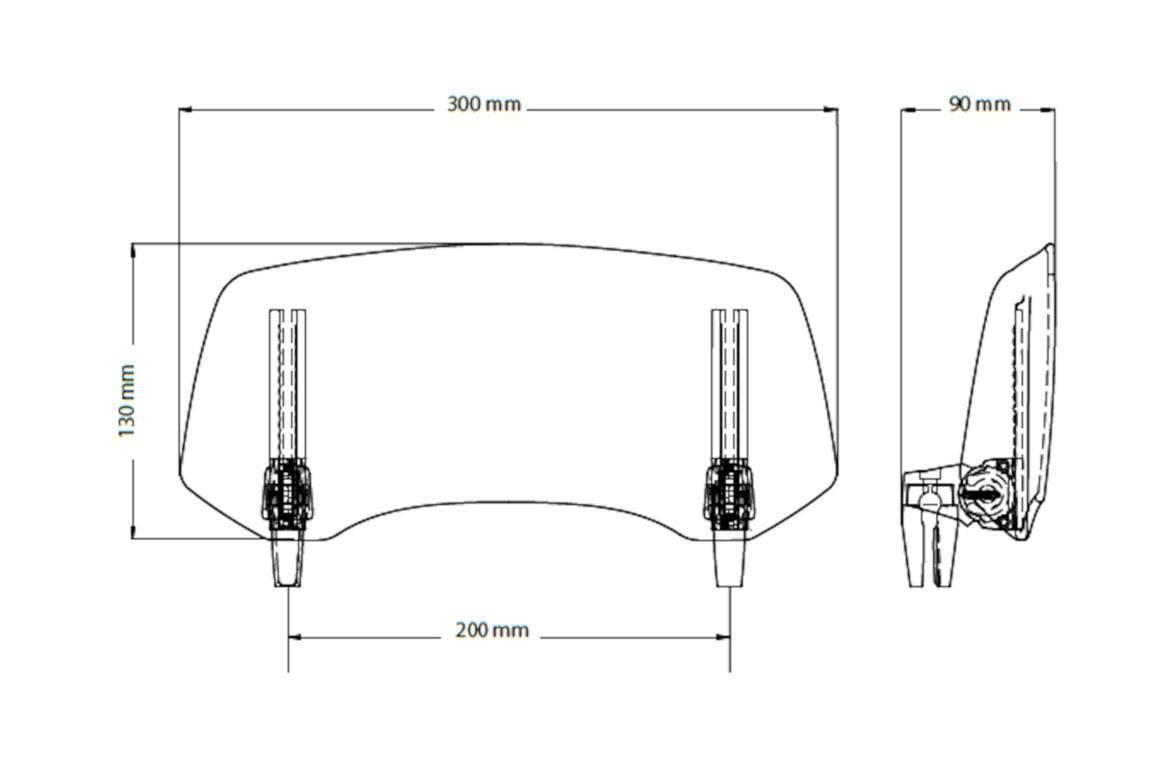 Regulowany deflektor puig do szyb i owiewek 2.0 (30x13 cm, clip-on) - zdjęcie 3