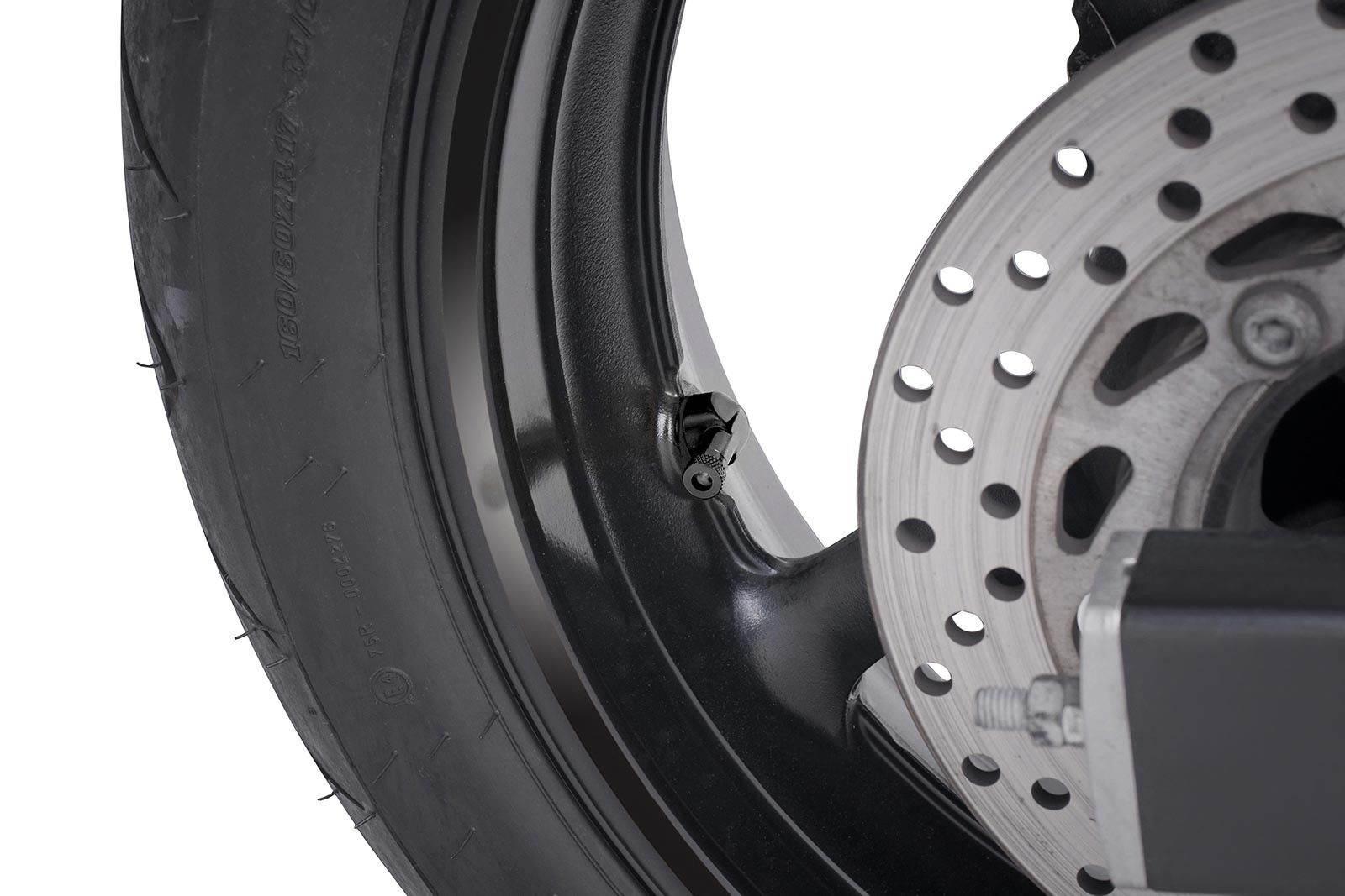 Zestaw zaworków do kół motocyklowych (90 stopni) śr.11mm czarne 5591N