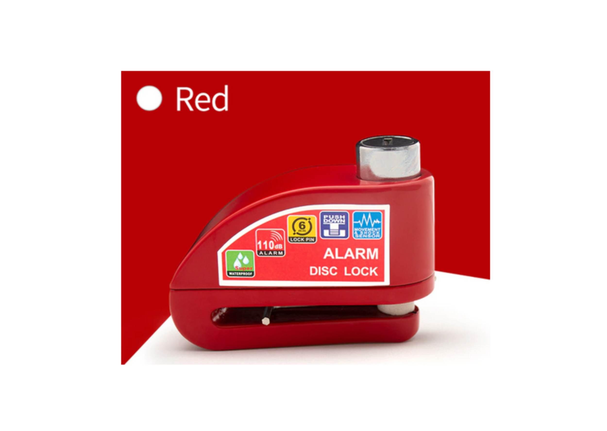 Blokada antykradzieżowa disc lock z alarmem 110db czerwona PF 28 800 0010