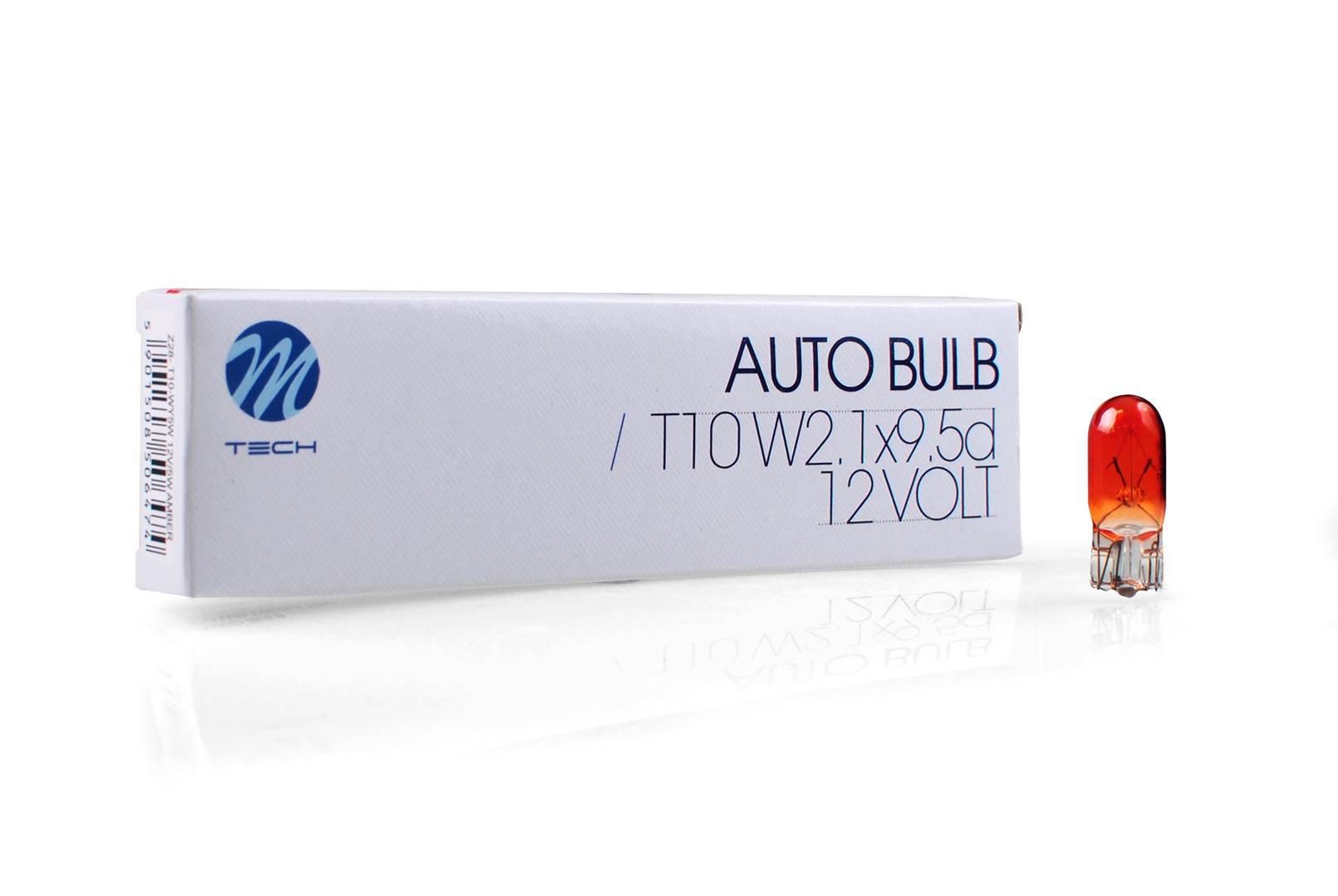 Żarówka m-tech wy5w t10 12v 5w w2.1x9.5d amber Z28 - zdjęcie 2