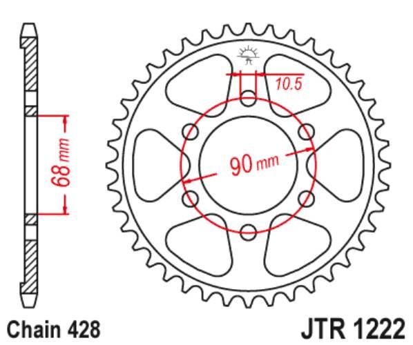 Zebatka napędzana jt jtr1222.48