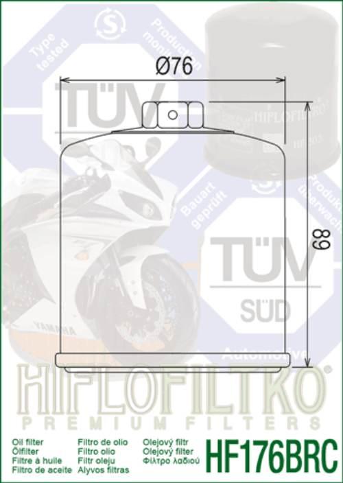 Filtr oleju hiflo hf176brc harley davidson rh 975 / s nightster / special - zdjęcie 2