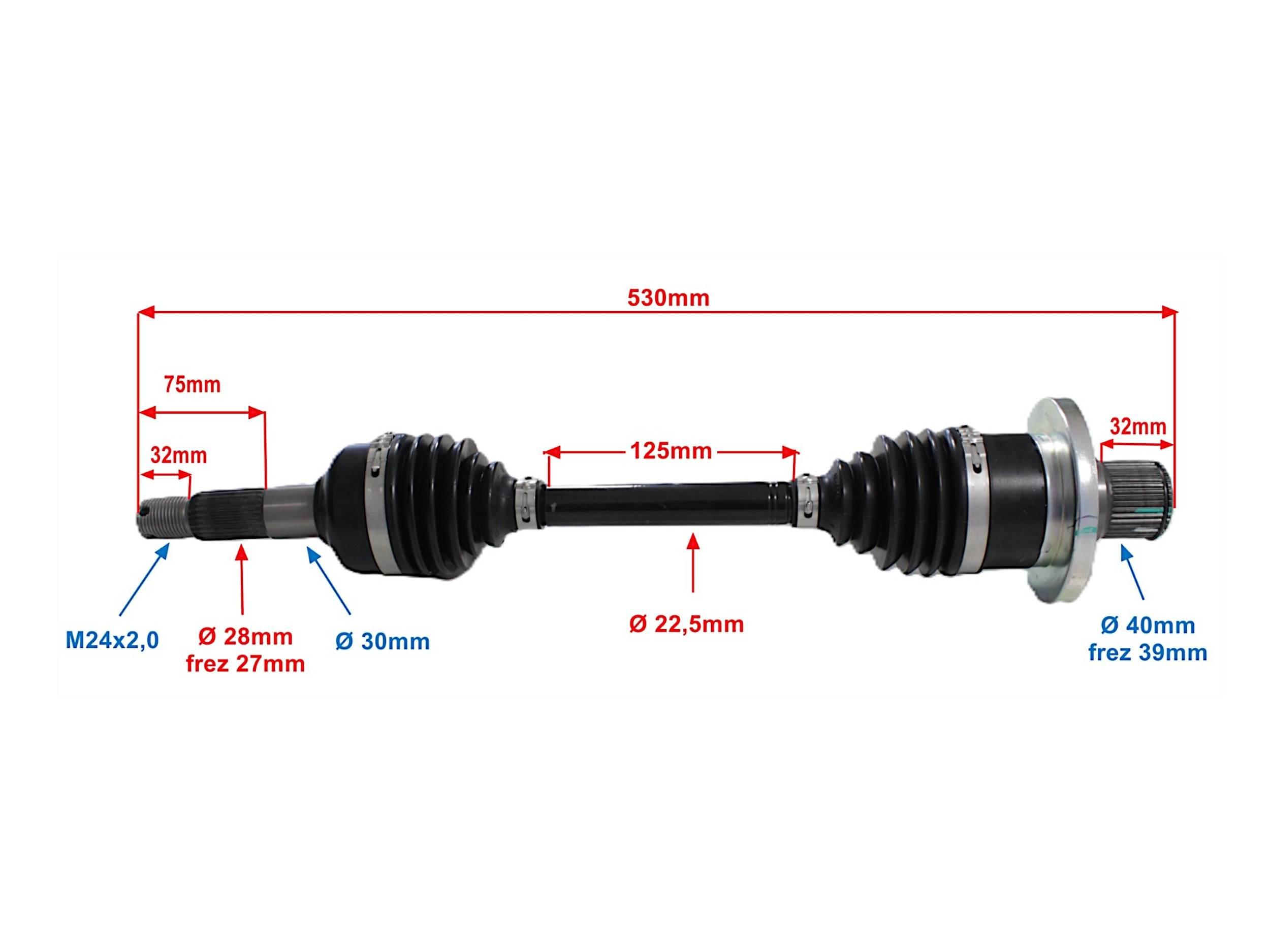 Półoś tylna lewa power force cf moto 500/800 PF 10 024 0035 - zdjęcie 4