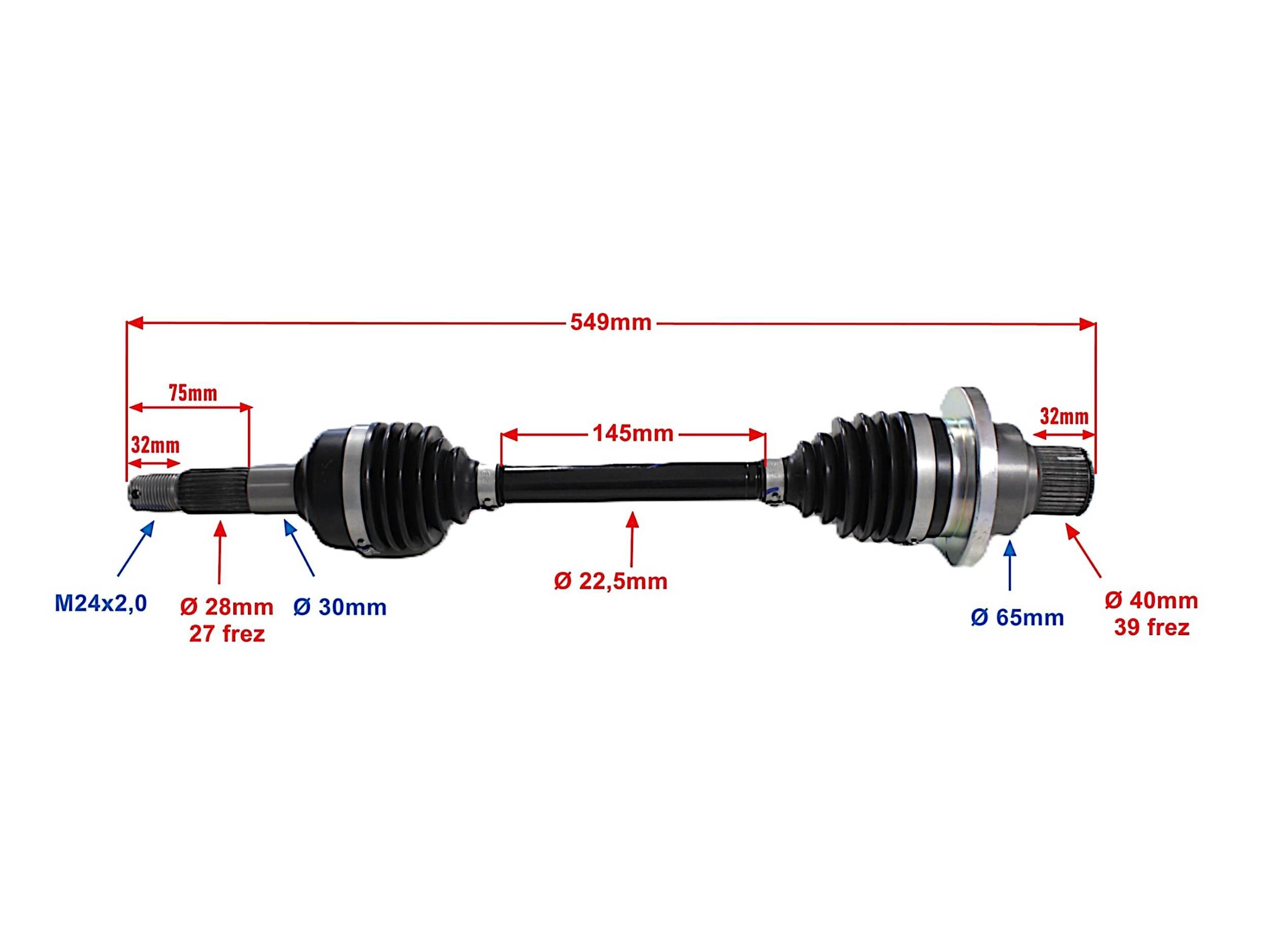 Półoś tylna prawa power force cf moto 500/800 PF 10 024 0037 - zdjęcie 4