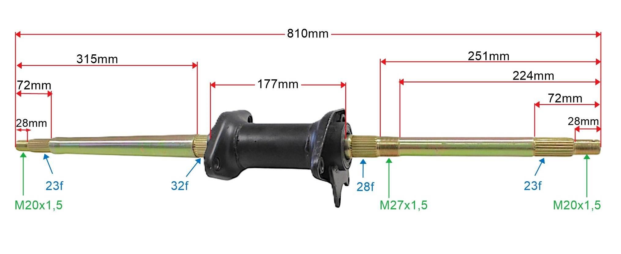 Oś tylnap power force atv 200 PF 10 024 0047 - zdjęcie 4