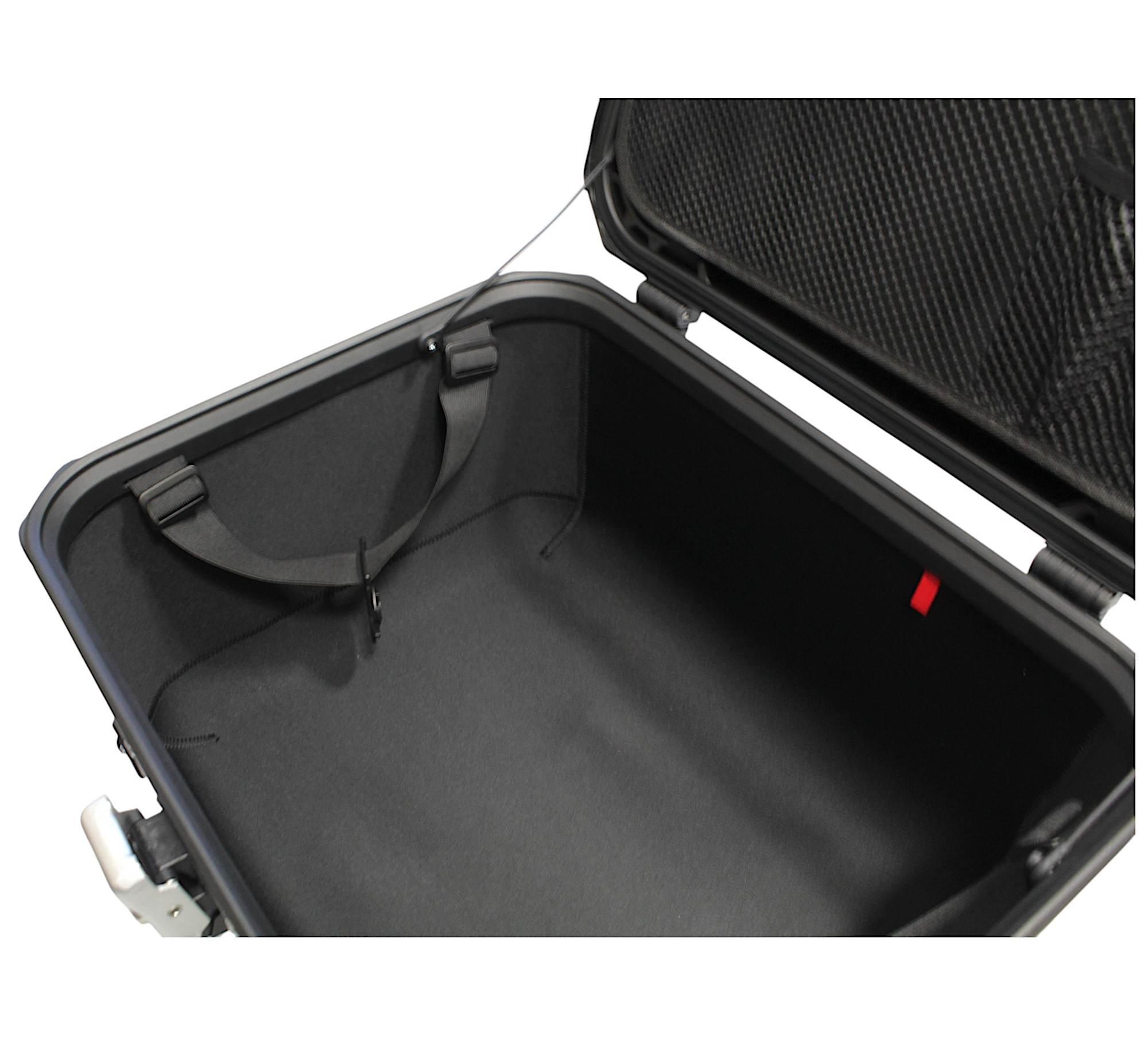 Kufer centralny aluminiowy coocase 55l srebrny z mapą pl + torbą wewnętrzną - zdjęcie 6