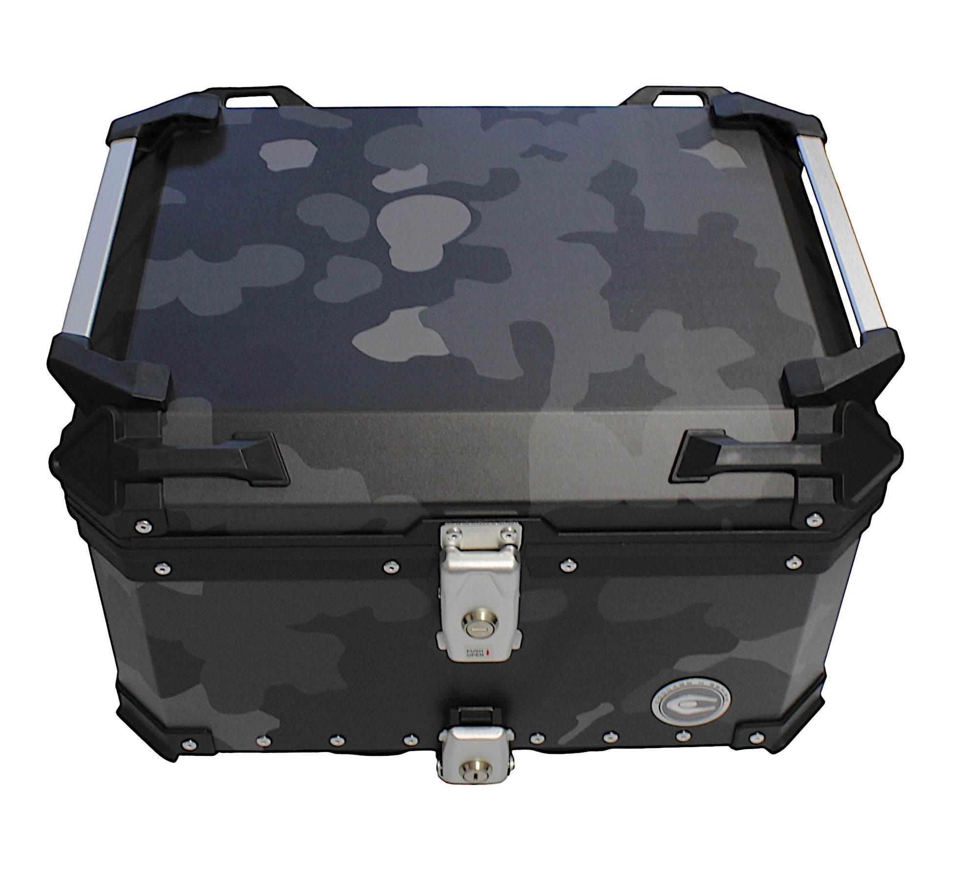 Kufer centralny aluminiowy coocase 55l szary camo z torbą wewnętrzną