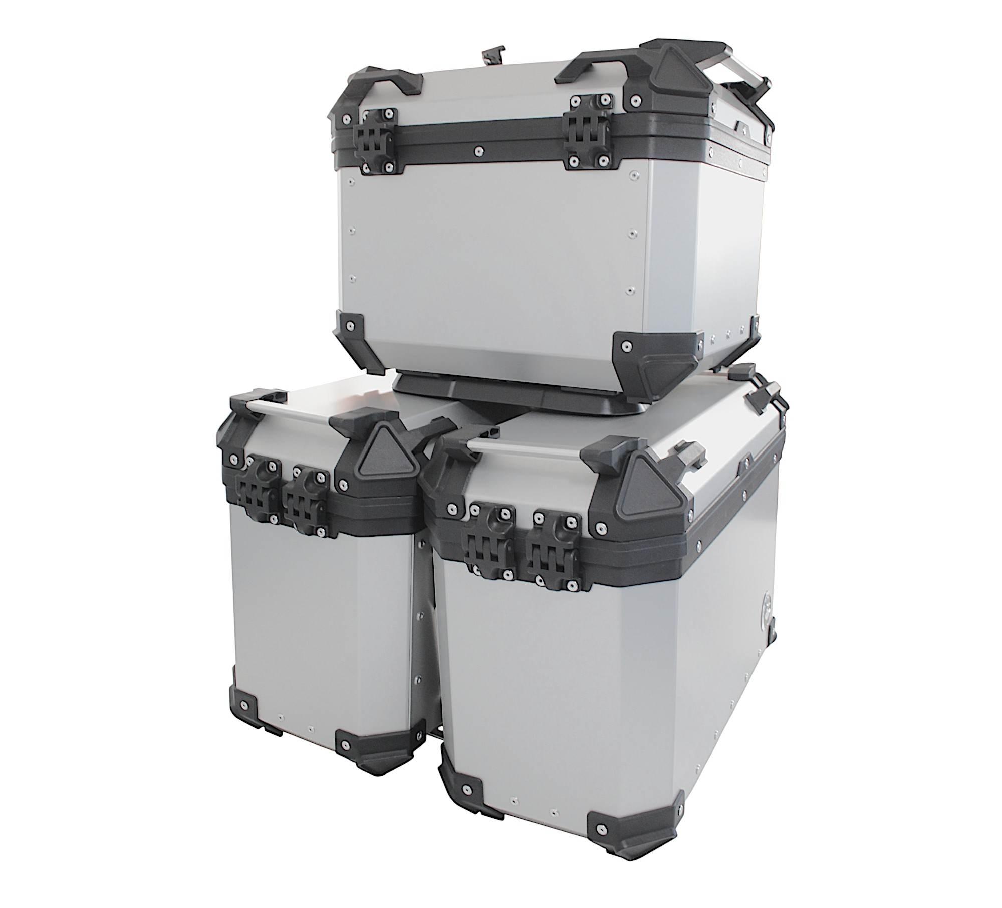 Zestaw 3 kufrów aluminiowych (2x36l symetryczne + 45l) coocase anodowane - zdjęcie 3