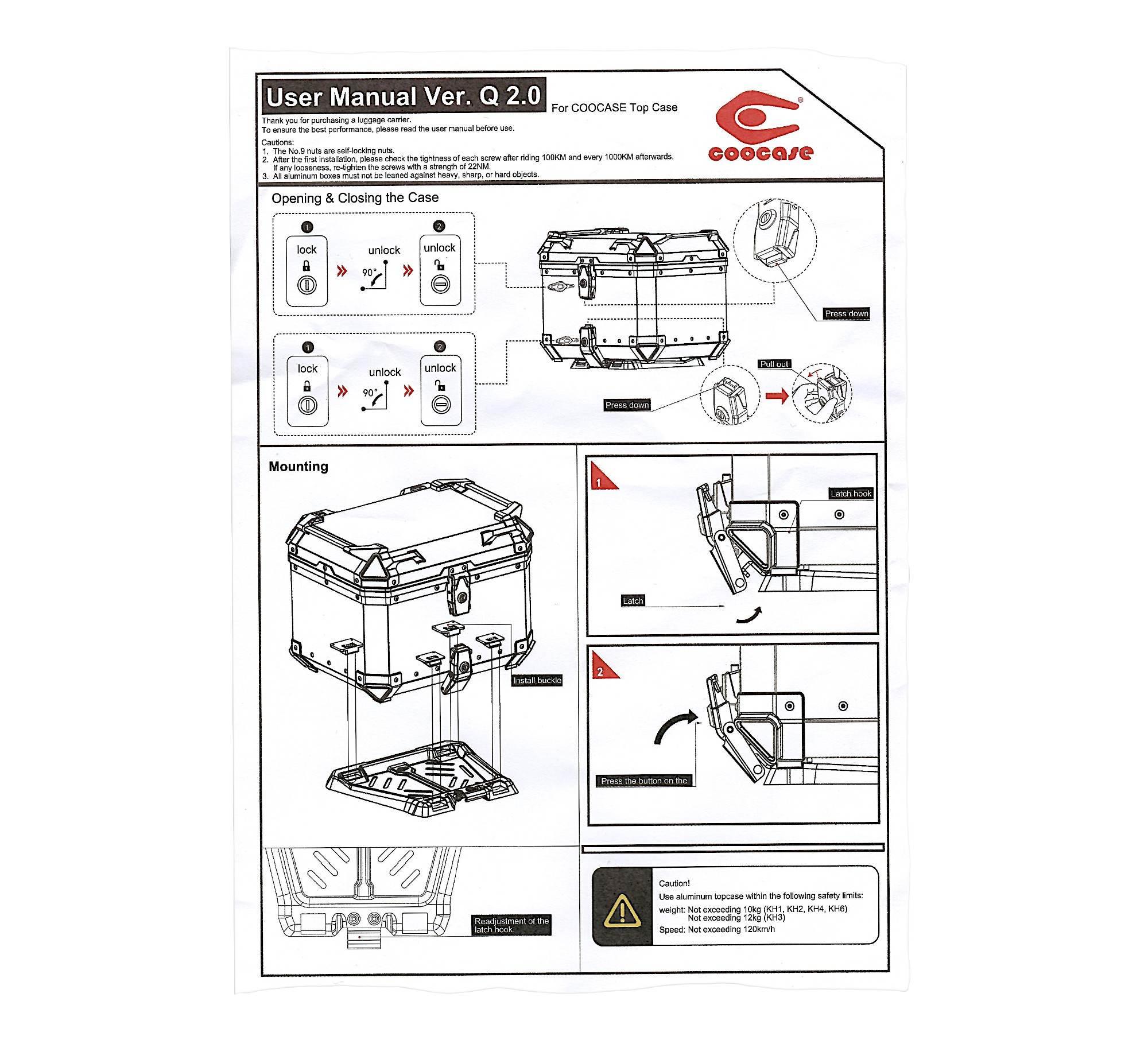 Zestaw 3 kufrów aluminiowych (2x36l symetryczne + 45l) coocase anodowane - zdjęcie 10