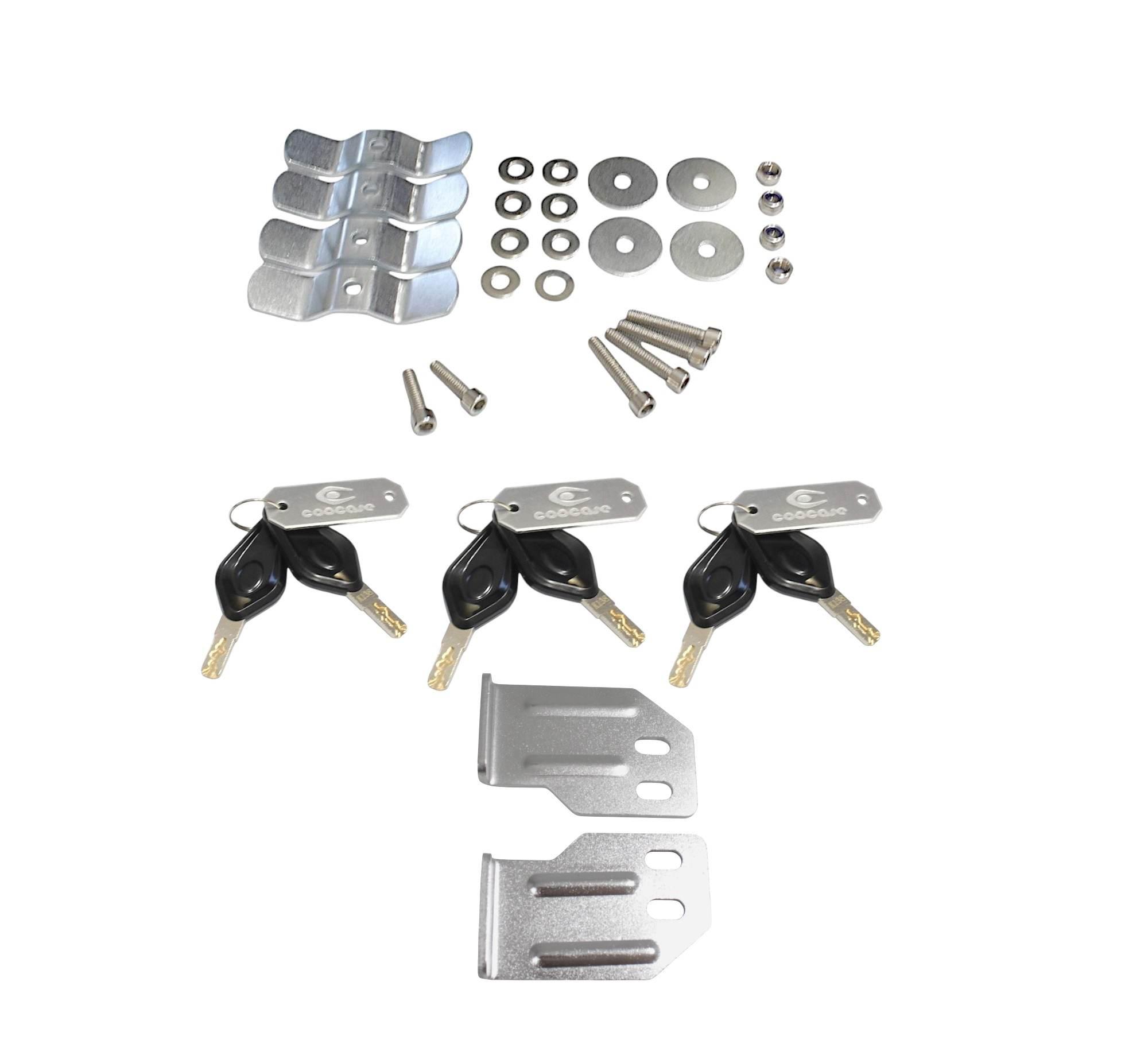 Zestaw 3 kufrów aluminiowych (2x36l symetryczne + 45l) coocase srebrny z - zdjęcie 5