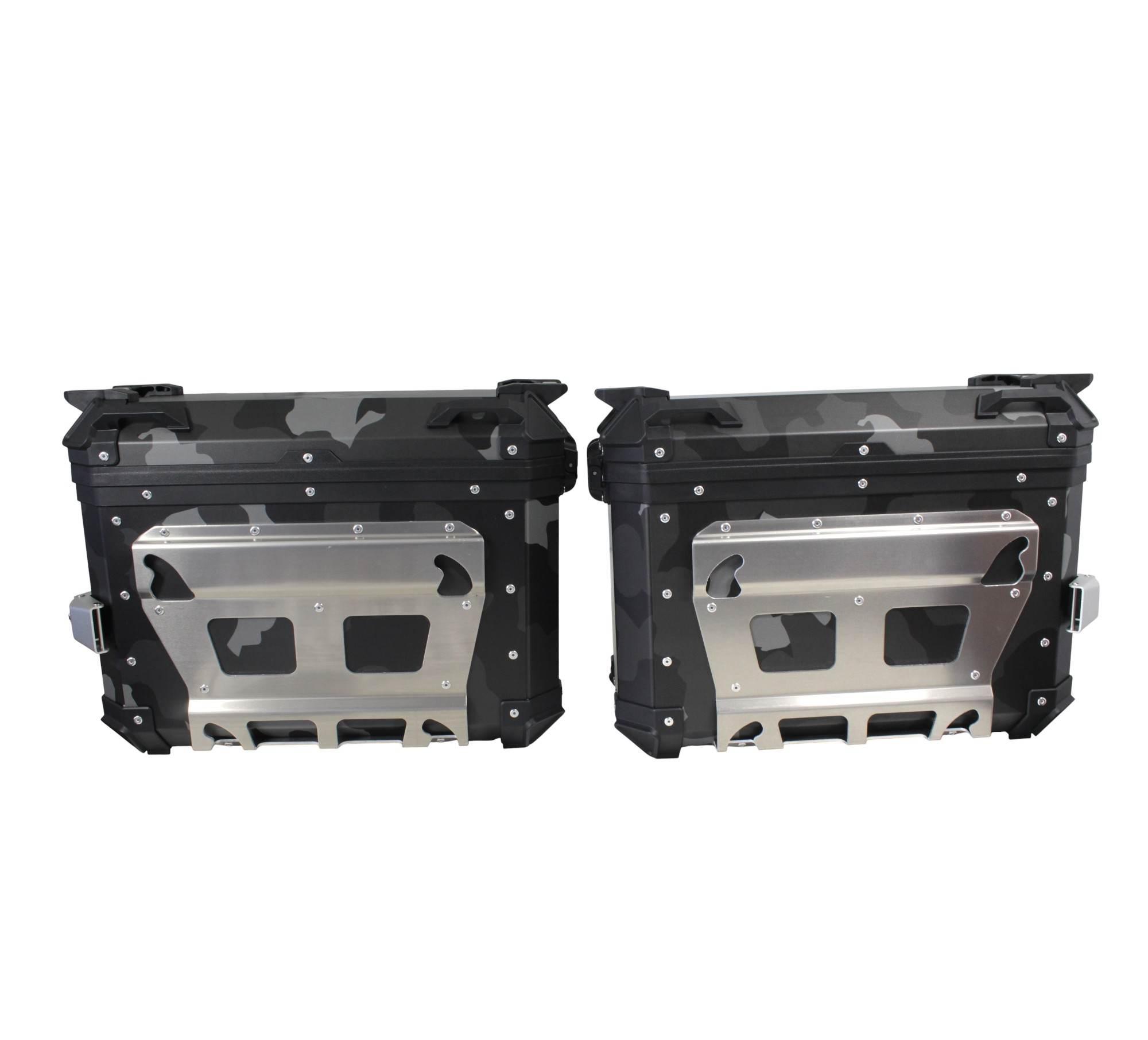 Zestaw 3 kufrów aluminiowych (2x36l symetryczne + 45l) coocase szary camo z - zdjęcie 6