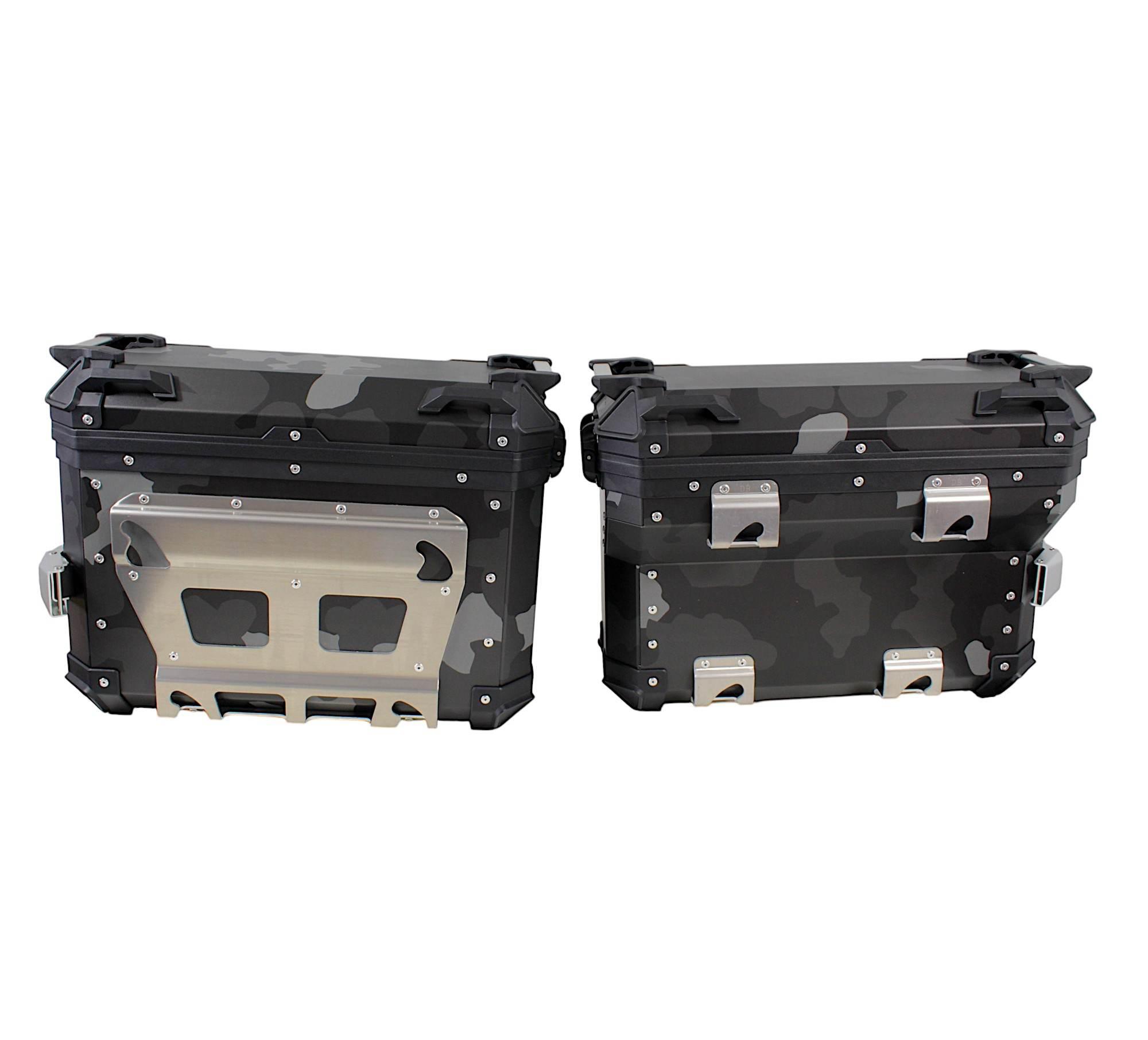 Zestaw 3 kufrów aluminiowych (30l asymetryczny + 36l + 45l) coocase szary - zdjęcie 4
