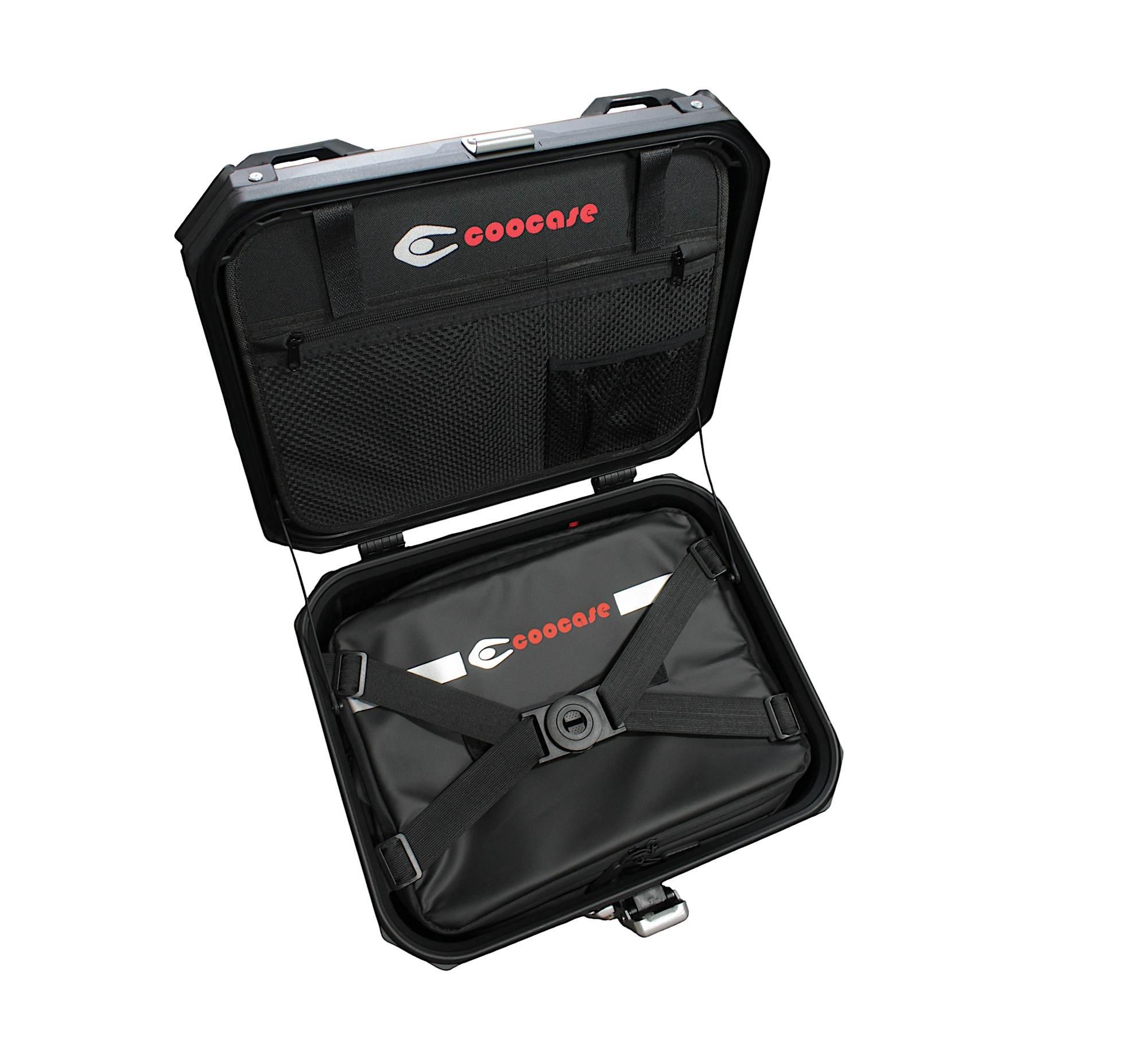 Zestaw 3 kufrów aluminiowych (30l asymetryczny + 36l + 45l) coocase szary - zdjęcie 5