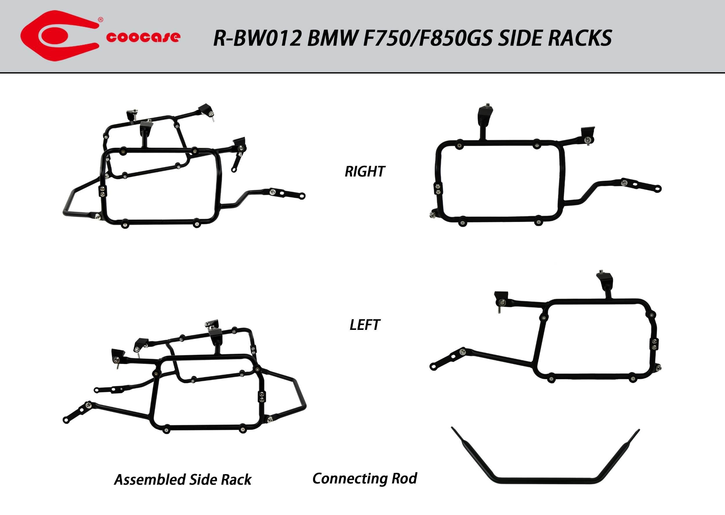 Zestaw stelaży kufer centralny + boczne coocase bmw f750/f850gs 2021-2023 - zdjęcie 3