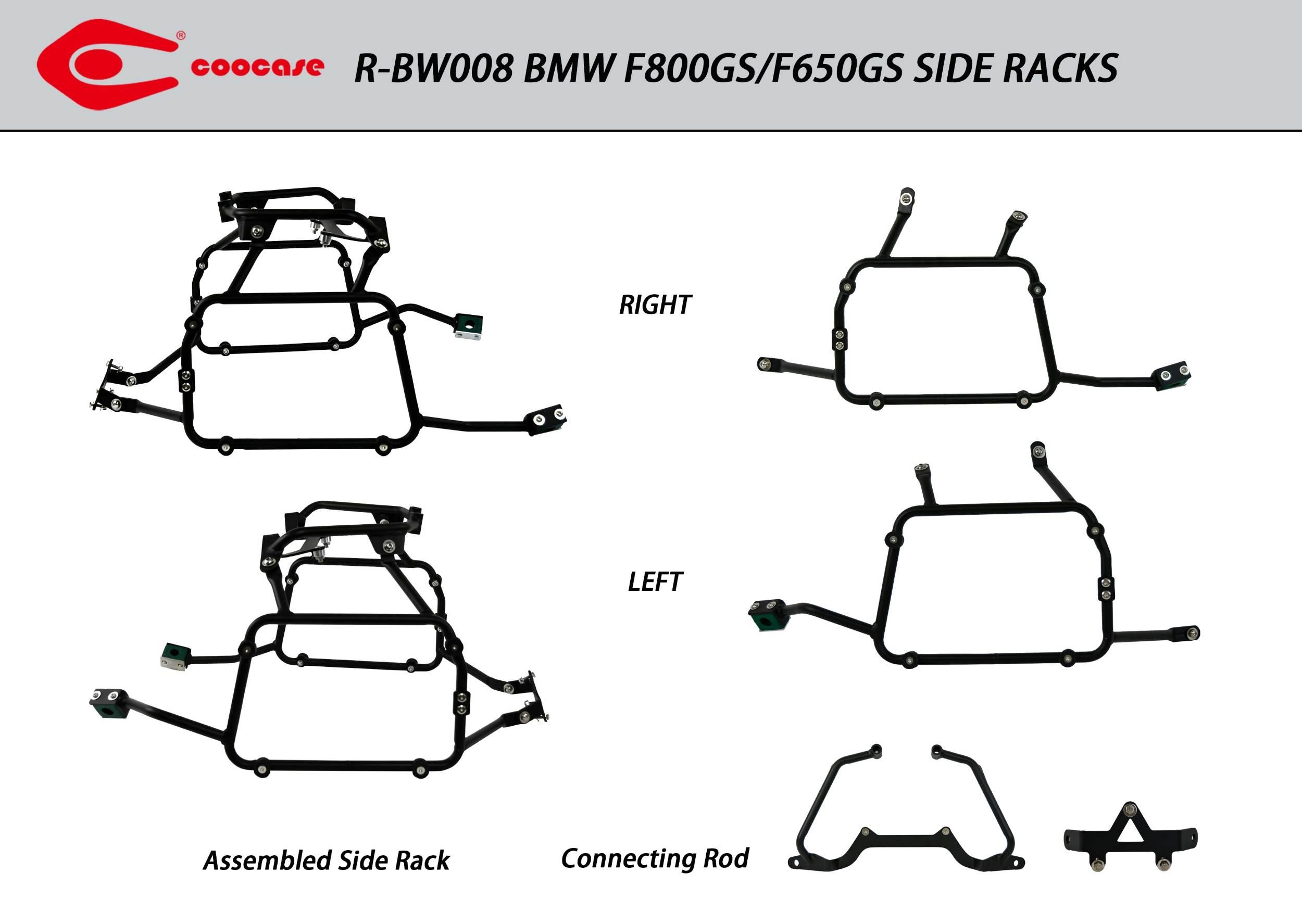 Zestaw stelaży kufer centralny + boczne coocase bmw f800gs/f850gs 2010-2021 - zdjęcie 4