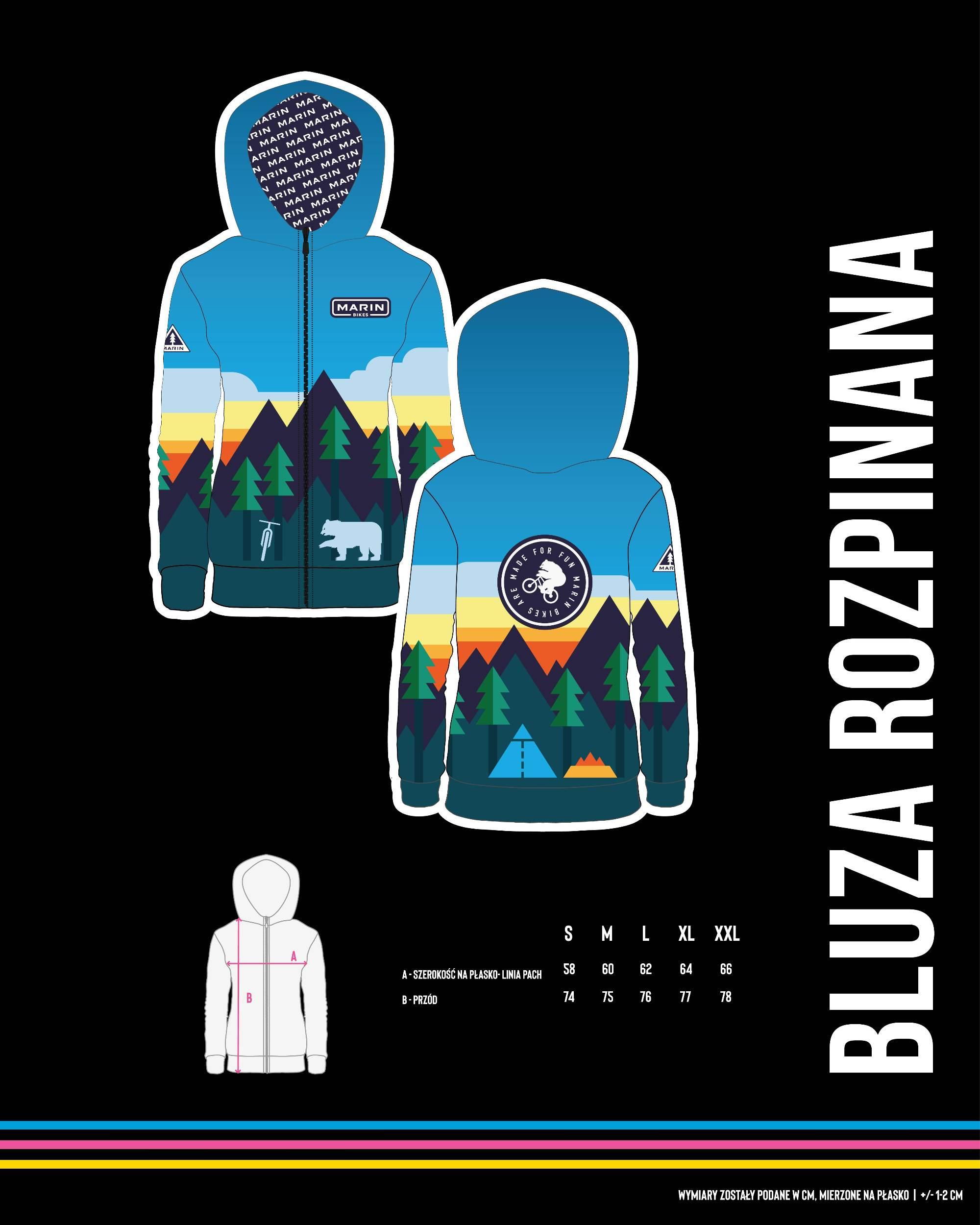 Bluza sportowa z kapturem rozpinana marin bikes xl - zdjęcie 2