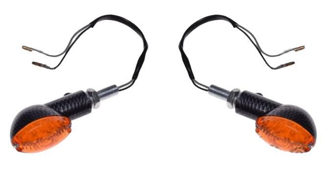 Kierunkowskaz carbon pomarańczowy klosz led