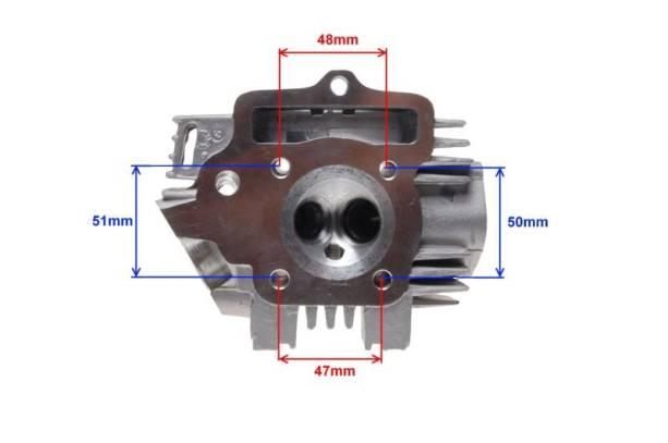 Głowica cylindra 110 cc 4t 52 mm długi wałek - zdjęcie 3