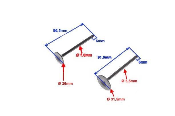 Zawór ssący wydechowy silnik 162fmj | FM0066 - zdjęcie 2