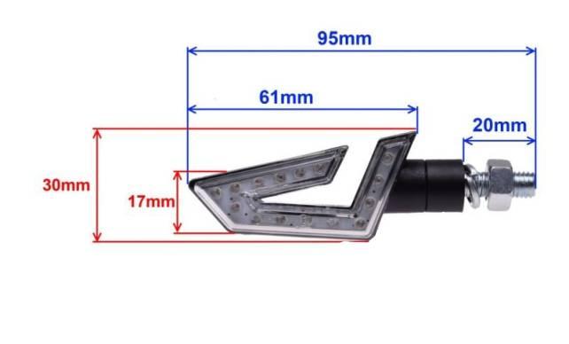 Kierunkowskaz czarny biały klosz led | AM1397 - zdjęcie 4