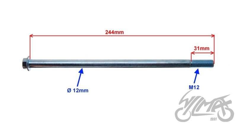Oś koła przód m12x244 cpi gtx50 gtx125 | CGT5211 - zdjęcie 2