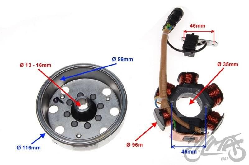 Stator iskrownik 6 cewek koło magnesowe | AI22513 - zdjęcie 5