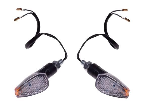 Kierunkowskaz carbon biało-pomar klosz led
