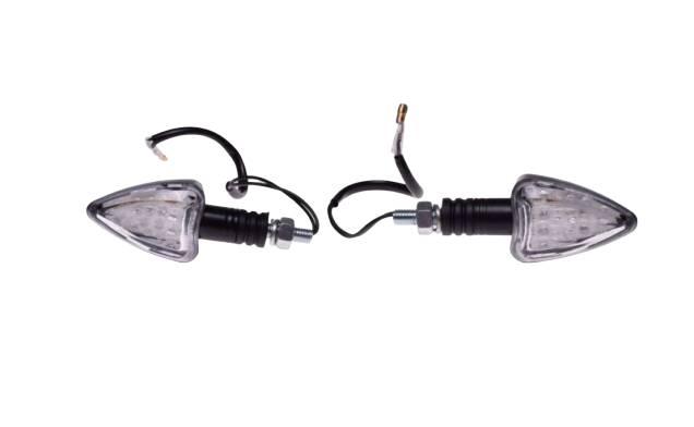 Kierunkowskaz czarny stożek biały klosz led cn