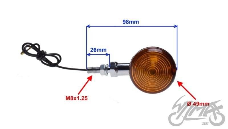 Kierunkowskaz chrom bullet wspornik 8mm | AL607211 - zdjęcie 3