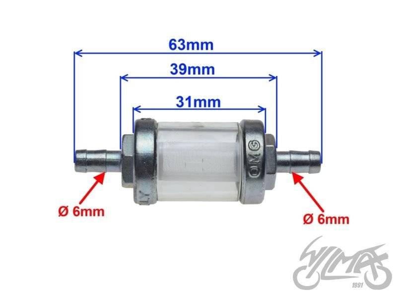 Filtr paliwa metal mały 6mm o.m.g | AA1246 - zdjęcie 3