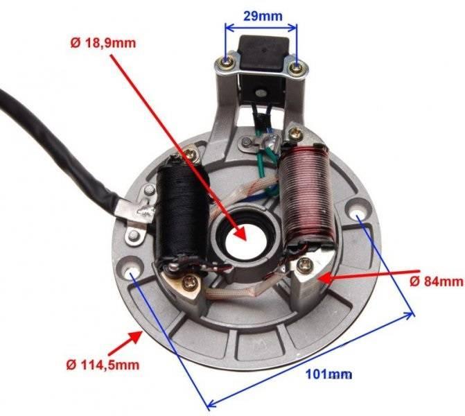 Stator iskrownik 2 cewki mini enduro 125 cc 4t - zdjęcie 2