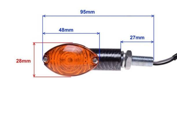 Kierunkowskaz carbon pomarańczowy klosz led - zdjęcie 4