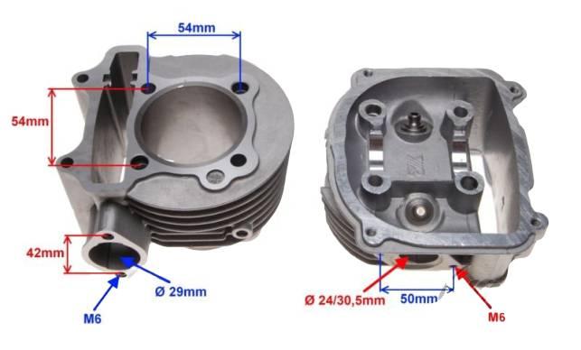 Cylinder głowica 150 cc 4t 57,40 mm | AY35229 - zdjęcie 2