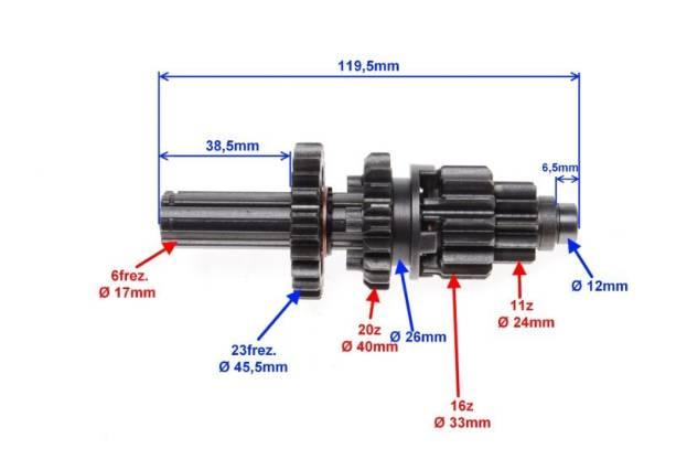 Wałek skrzynia biegów sprzęgłowy silnik zc9001 4t - zdjęcie 3