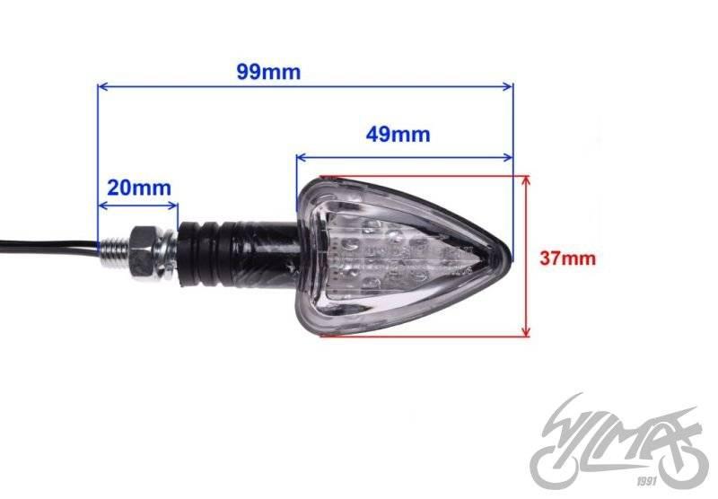 Kierunkowskaz carbon stożek biały klosz led e8 - zdjęcie 3
