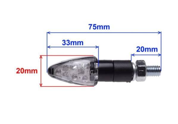 Kierunkowskaz mini czarny biały klosz led - zdjęcie 4