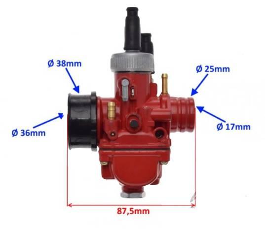 Gaźnik 17,5 mm zamiennik dla dellorto typ phbg - zdjęcie 4