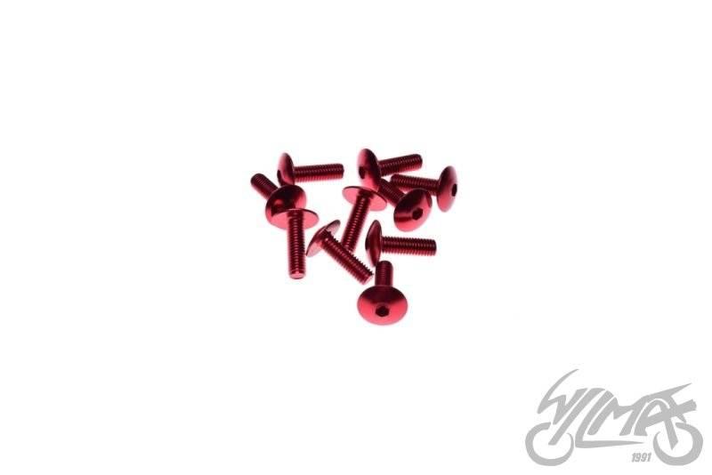 Śruba owiewki aluminiowa 6x20 czerwona pak 10 szt - zdjęcie 3