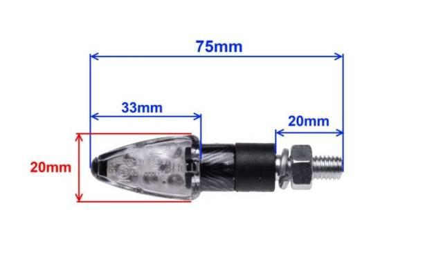 Kierunkowskaz mini carbon biały klosz led - zdjęcie 4
