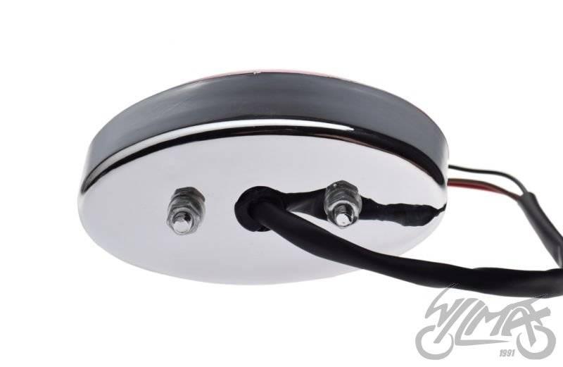 Lampa tył chrom czerwony klosz led | AM9935 - zdjęcie 2