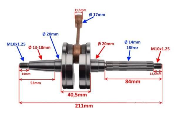Wał korbowy piaggio zip 2t | PZI0001B - zdjęcie 4